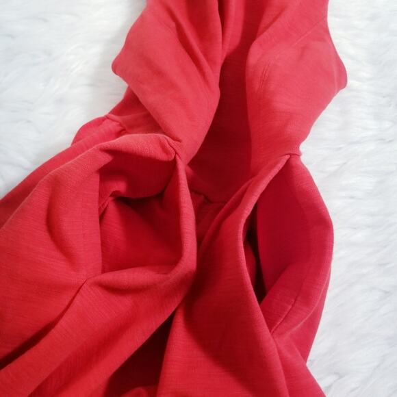 Madewell Pleated Red Dress w/ side pockets - Picture 7 of 11